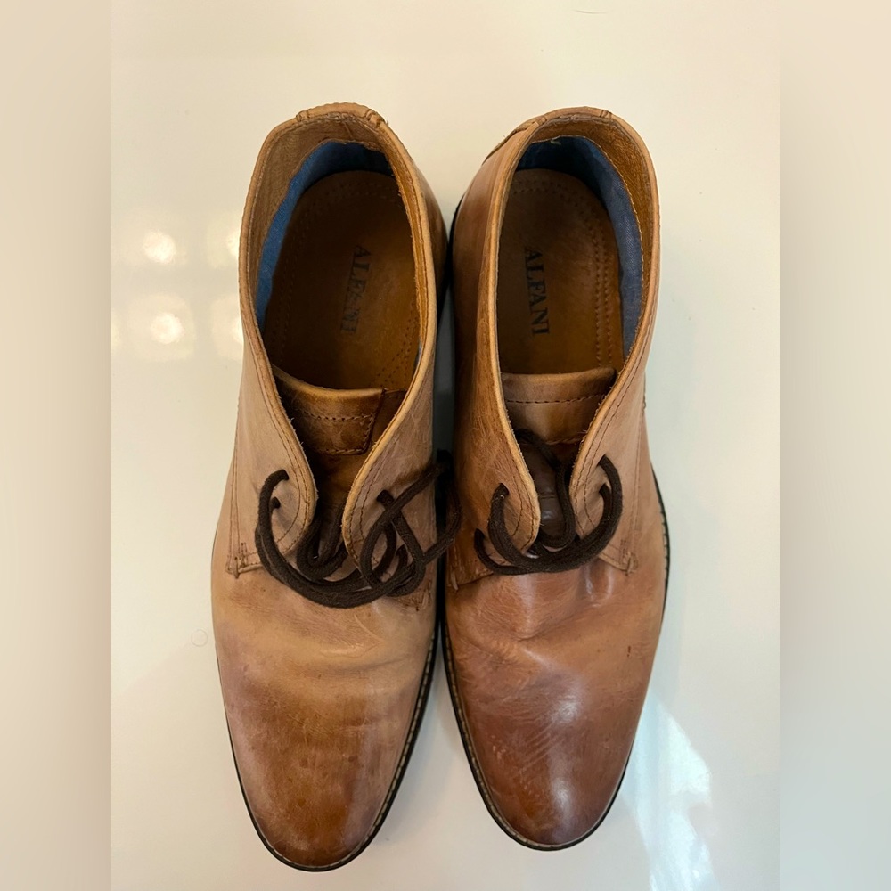 Alfani men’s Jason lace up chukka dress shoes, brown, 10 M